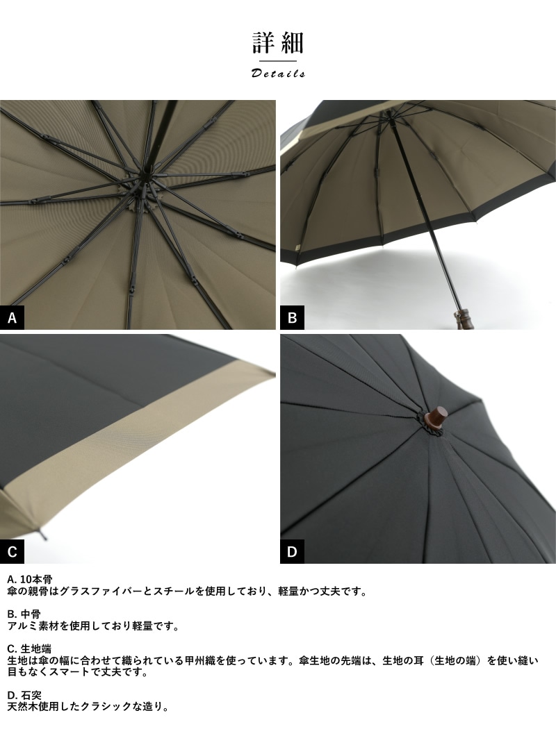 傘 メンズ 折りたたみ 日本製 軽量 小宮商店 折りたたみ 傘 10本骨