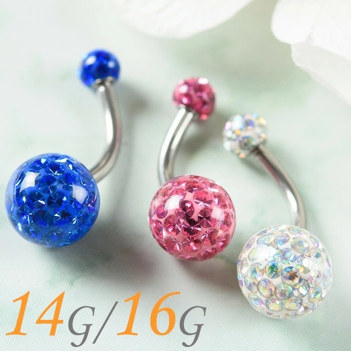 へそピアス かわいい 14g 16g ボディピアス 耳たぶ ピアス ヘソピ