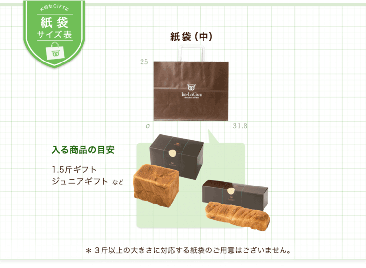 手提げ袋のサイズ選びに迷ったらデニッシュパンの通販なら【ボローニャ