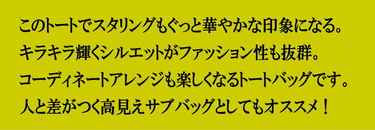 おしゃれなラメのキラキラ シルエットの男女用トートバッグ