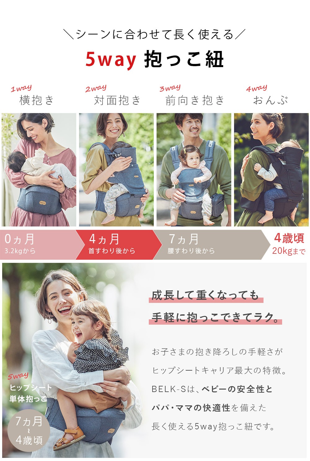 BABY&Me ベビーアンドミー ベルク-S ヒップシートキャリア BELK-S