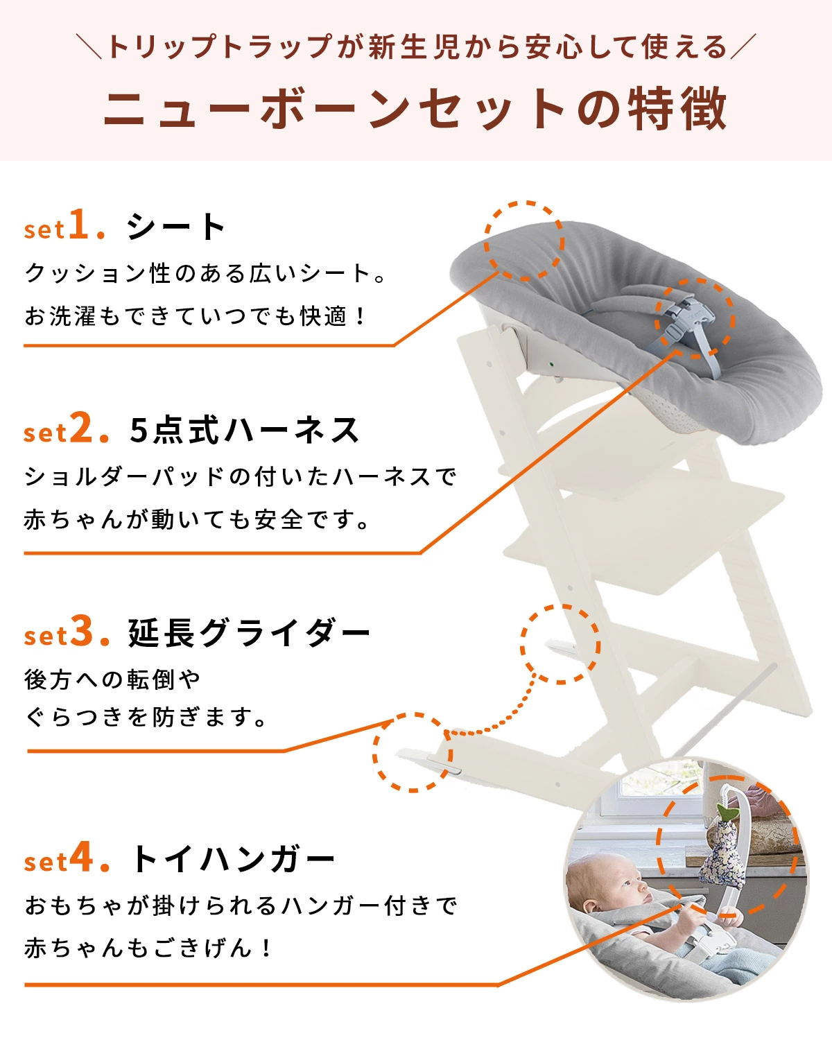 STOKKE ストッケ　トリップトラップ　ニューボーンセット　ベビーセット 楽天市場】【正規販売店】ストッケ トリップトラップ ニュー