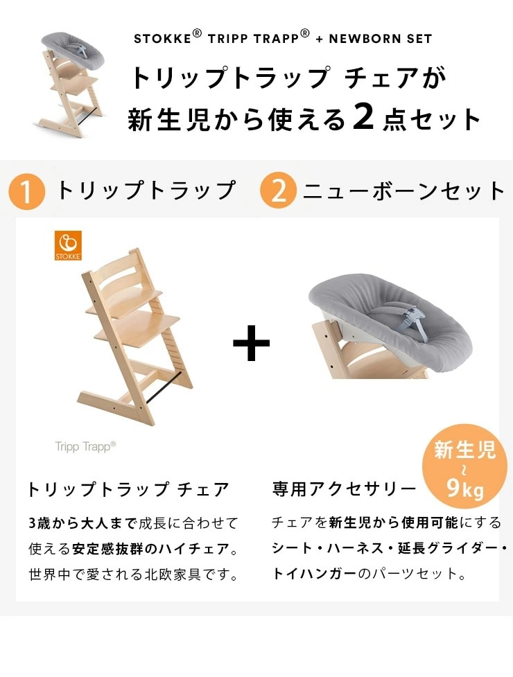 STOKKE ストッケ 【セット】 トリップトラップ + ニューボーンセット