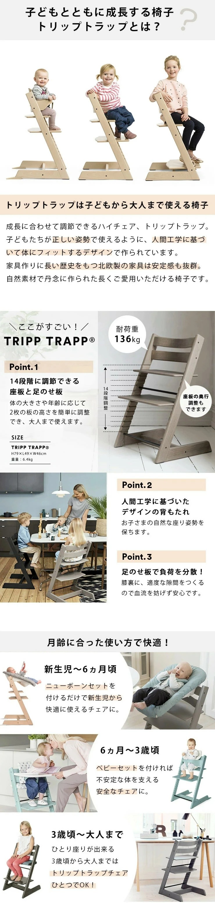 STOKKE ストッケ 【セット】 トリップトラップ + ニューボーンセット 