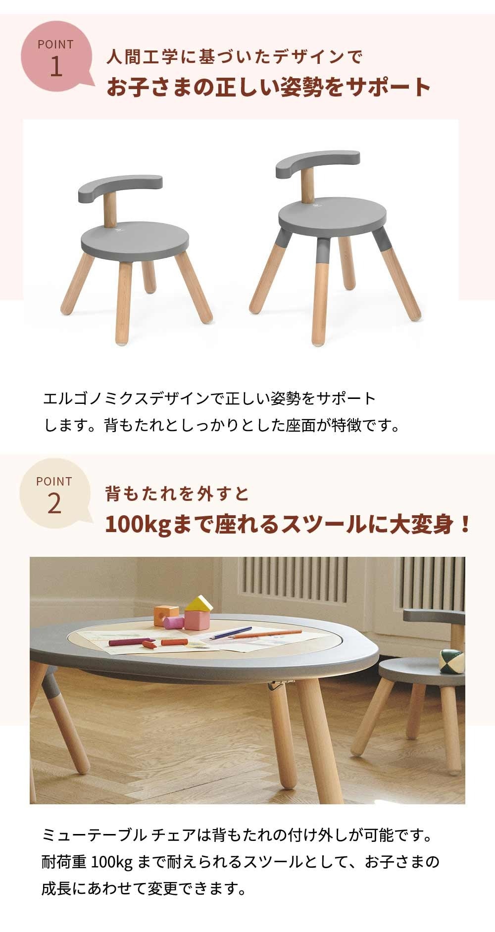 テーブル×1 イス×4 楽天市場】ストッケ STOKKE ミューテーブル プレイテーブル +