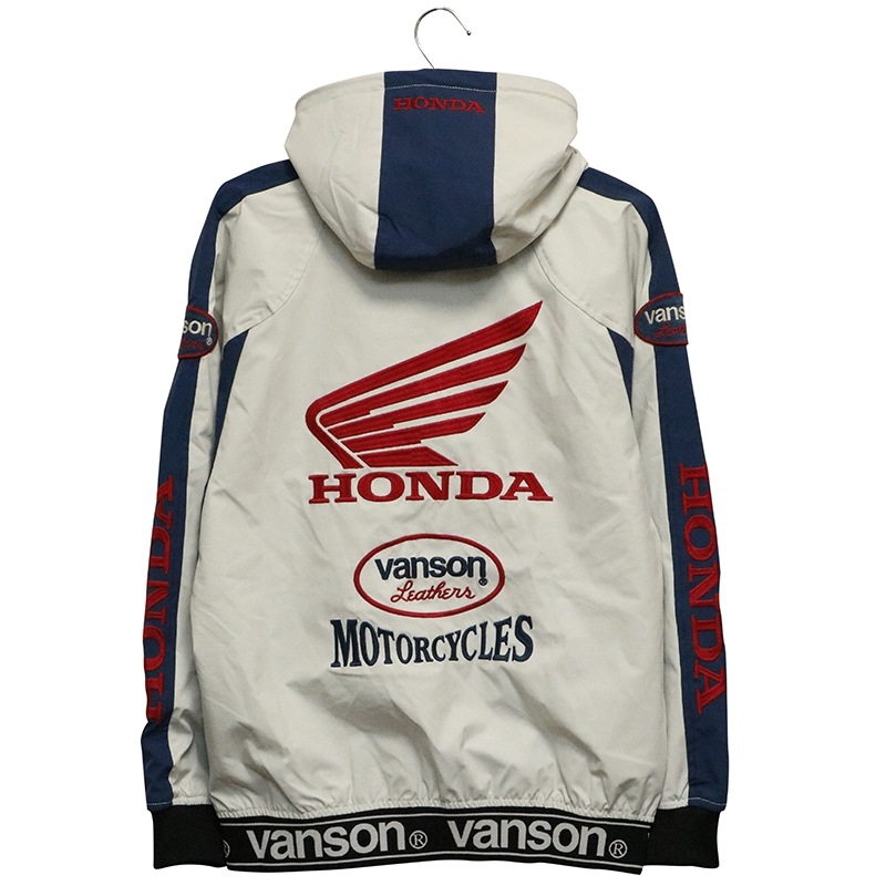 VANSON×HONDA ホンダウイングロゴ × VANSONロゴ 柄 刺繍 三層 VANSON×HONDA ホンダウイングロゴ × VANSONロゴ 柄 刺繍 三層