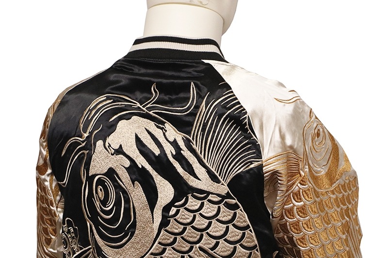 絡繰魂 粋 からくりだましい いき 巨大鯉 柄 刺繍 和柄 リバ－シブル