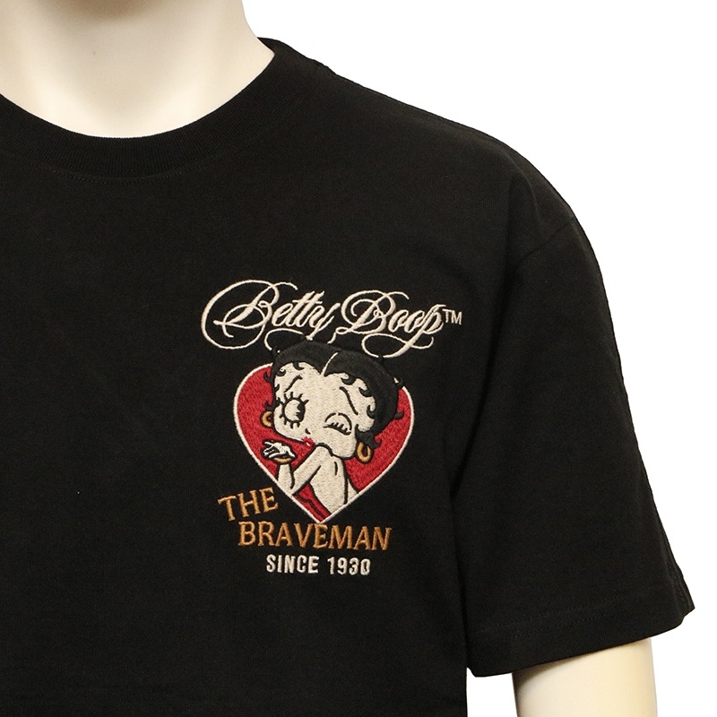 THE BRAVEMAN × BETTY BOOP アローハート × ベティ 柄 刺繍 天竺 半袖