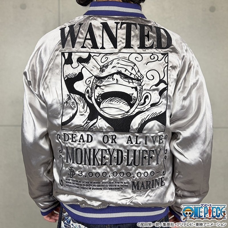 絡繰魂 × ONE PIECE ルフィ (エルバフ) 刺繍 リバ－シブル スカジャン