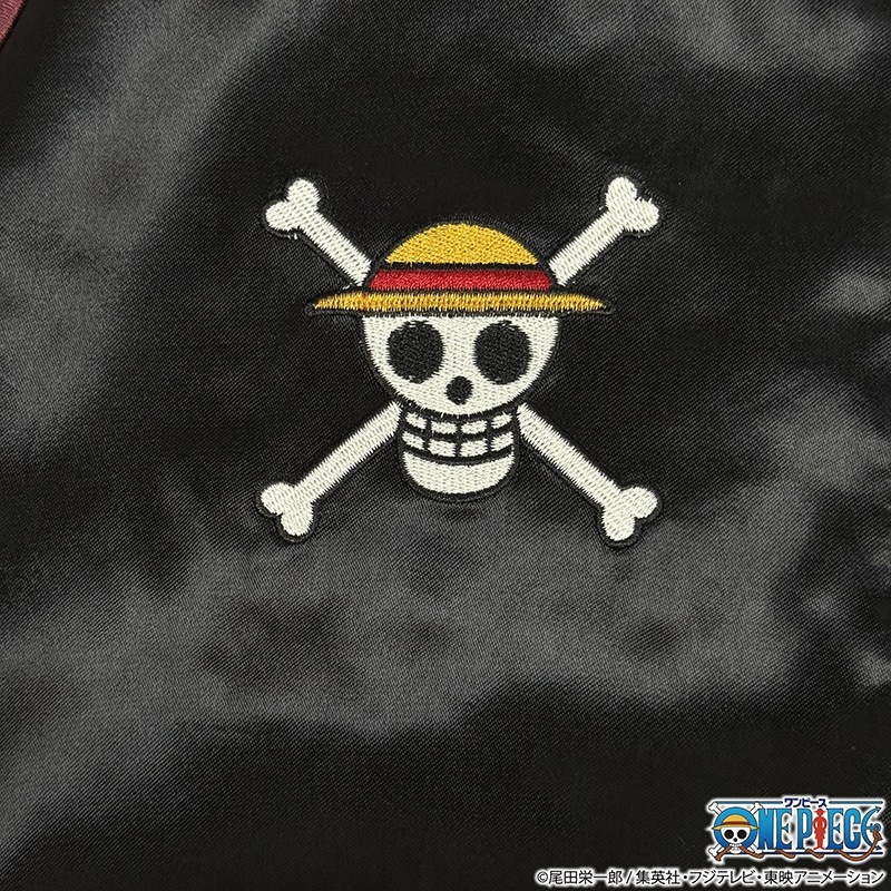 絡繰魂 × ONE PIECE ルフィ (エルバフ) 刺繍 リバ－シブル スカジャン