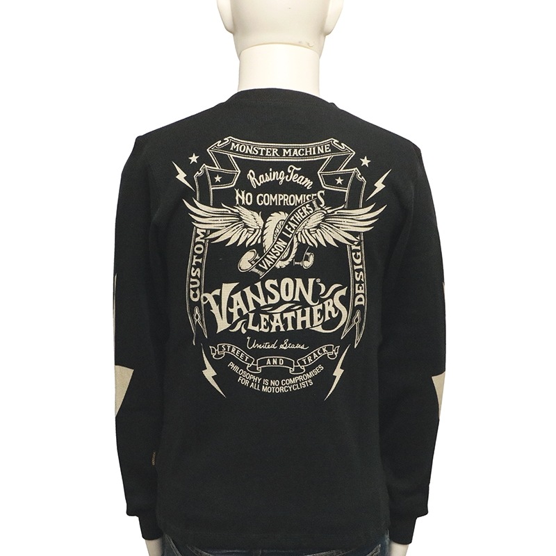 VANSON バンソン フライングホイル 柄 サーマル 長袖 Tシャツ （ NVLT