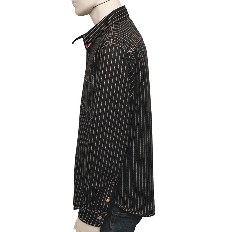 VANSON バンソン ワンポイント 刺繍 ツイル 長袖シャツ （ NVSL-803