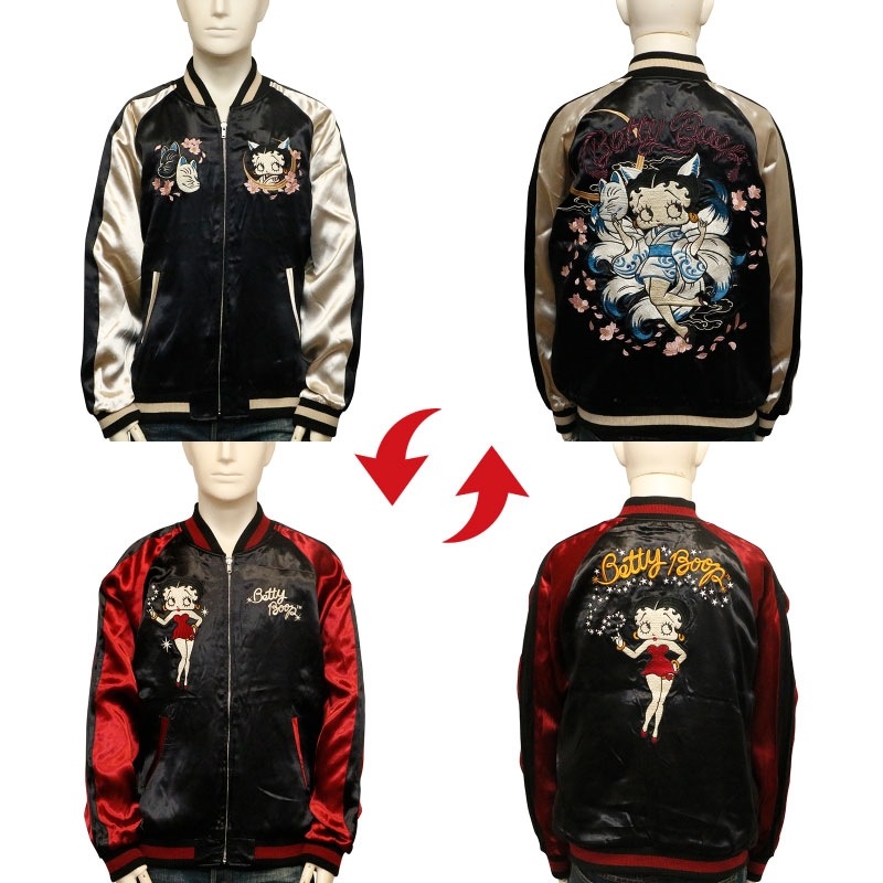 NEVERMIND × BETTY BOOP 妖狐 ベティ 刺繍 リバーシブル スカジャン