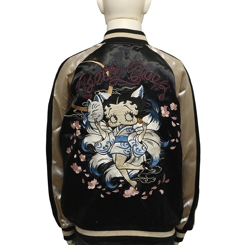 NEVERMIND × BETTY BOOP 妖狐 ベティ 刺繍 リバーシブル スカジャン