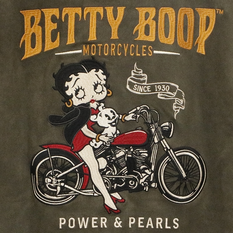 NEVERMIND × BETTY BOOP ベティ × アメリカンバイク 刺繍 起毛 プレー