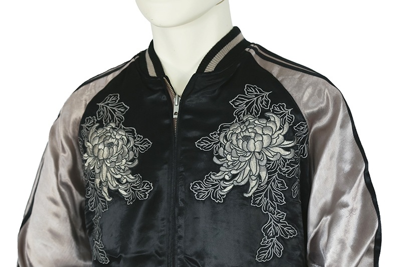 花旅楽団/ハナタビガクダン 菊と白孔雀 柄 和柄 リバーシブル