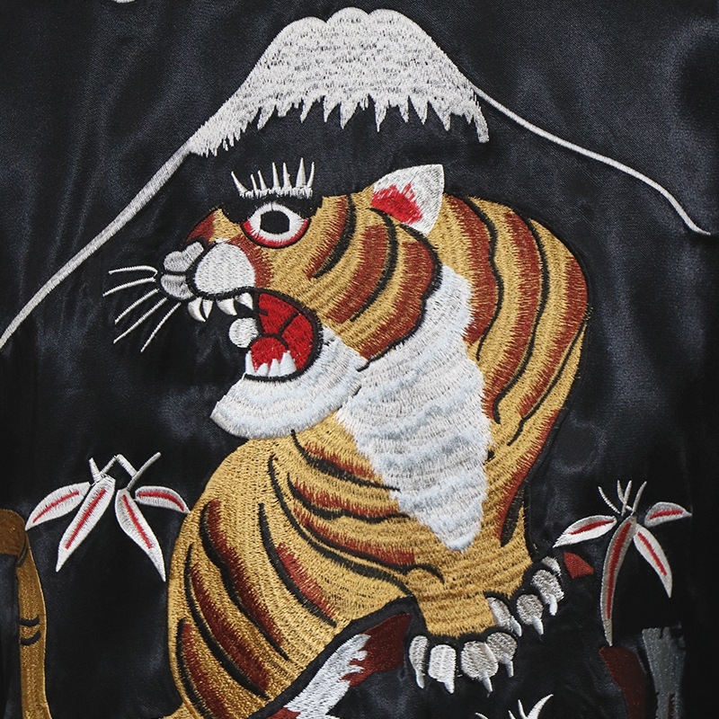 JAPANESQUE ジャパネスク 富士に虎 柄 刺繍 和柄 リバ－シブル 