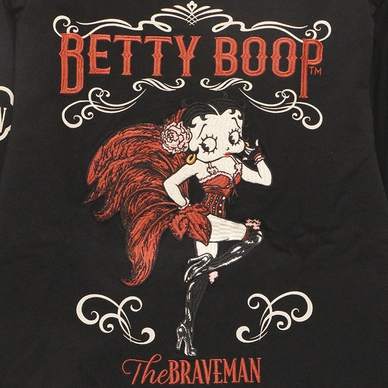 THE BRAVEMAN × BETTY BOOP カーニバル ベティ 柄 刺繍 天竺 長袖 T