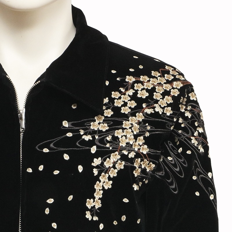 絡繰魂 からくりだましい 枝垂れ桜 刺繍 和柄 ドリズラー ジャケット