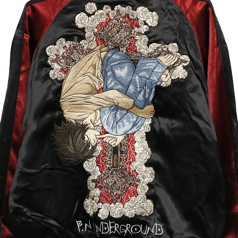 P.N.UNDERGROUND × DEATH NOTE エル 刺繍 リバーシブル スカジャン