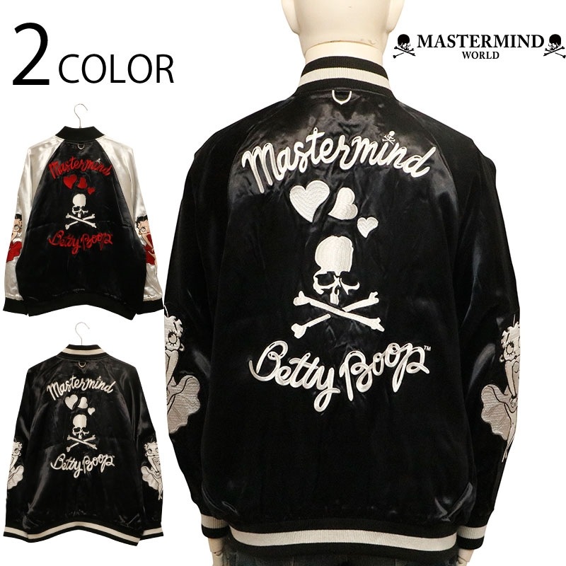 MASTERMIND WORLD × BETTY BOOP レーヨン スカジャン ( MW25C15-BL100