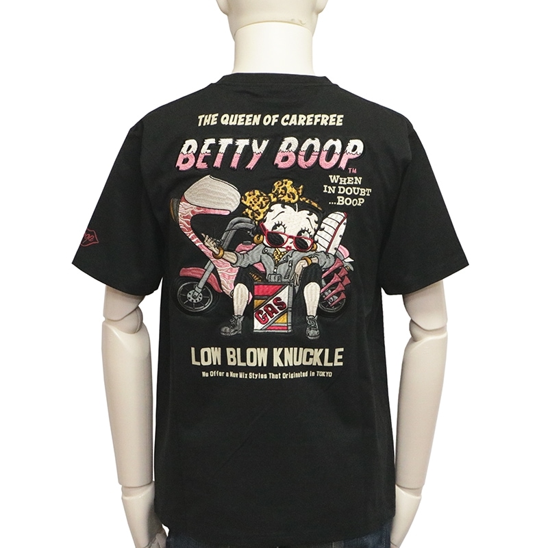 Betty Boop × LOW BLOW KNUCKLE 旧車 暴走族 ベティ 半袖Tシャツ