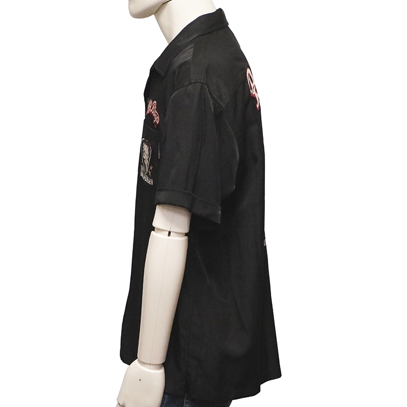 THE BRAVEMAN×BETTY BOOP ロカビリーベティ 柄 刺繍 レーヨン 半袖 開襟 シャツ （ BBB-2326 ）