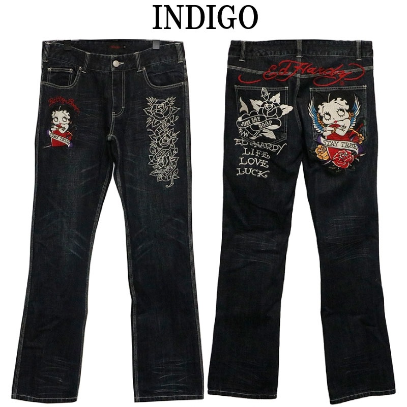 ED HARDY × BETTY BOOP 刺繍 デニムパンツ（ BED-2506 ） | カジュアル