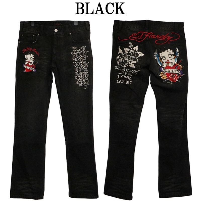 ED HARDY × BETTY BOOP 刺繍 デニムパンツ（ BED-2506 ） | カジュアル