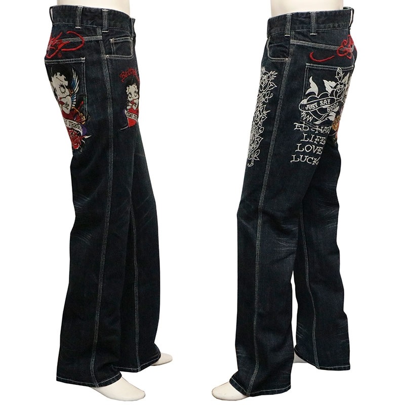 ED HARDY × BETTY BOOP 刺繍 デニムパンツ（ BED-2506 ） | カジュアル