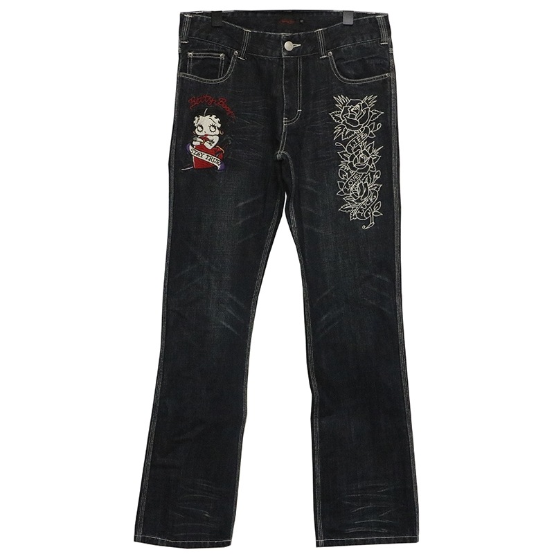 ED HARDY × BETTY BOOP 刺繍 デニムパンツ（ BED-2506 ） | カジュアル