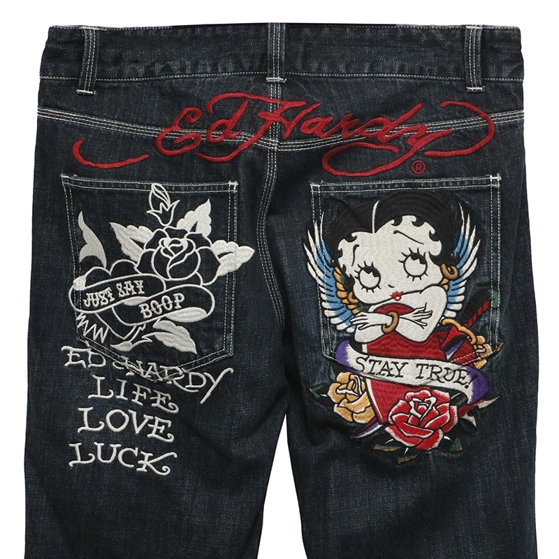 ED HARDY × BETTY BOOP 刺繍 デニムパンツ（ BED-2506 ） | カジュアル