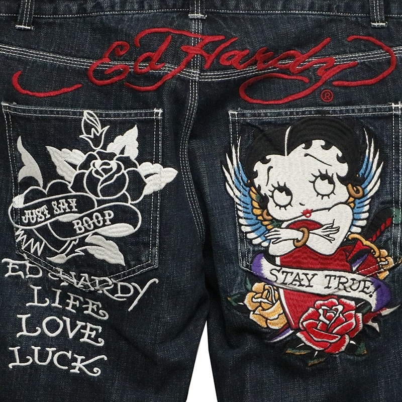 ED HARDY × BETTY BOOP 刺繍 デニムパンツ（ BED-2506 ） | カジュアル