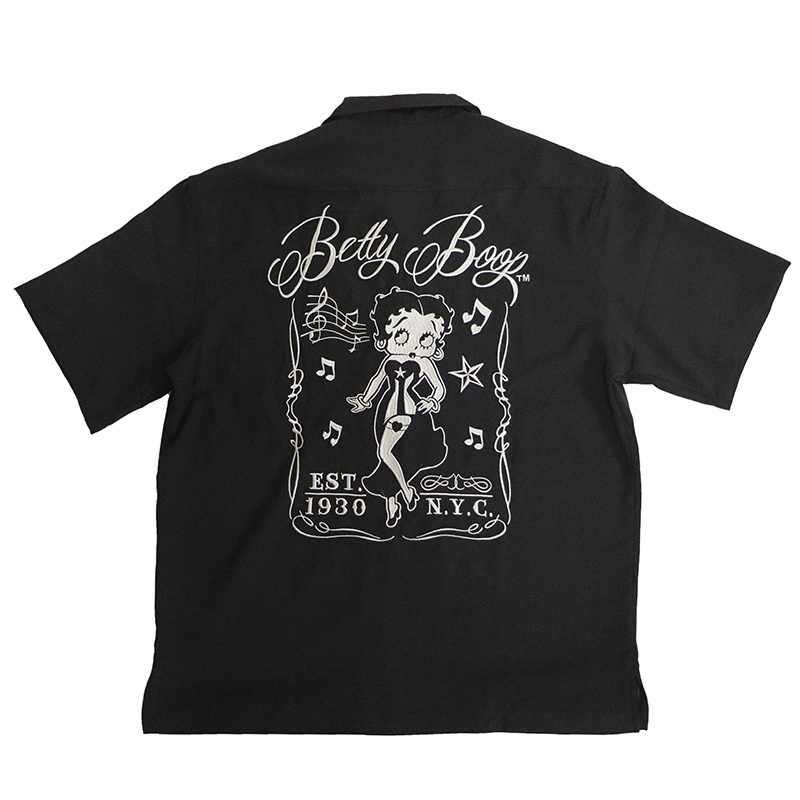 BETTY BOOP「BETTY BOOP」 刺繍 ストレッチ 接触冷感 オープンカラー