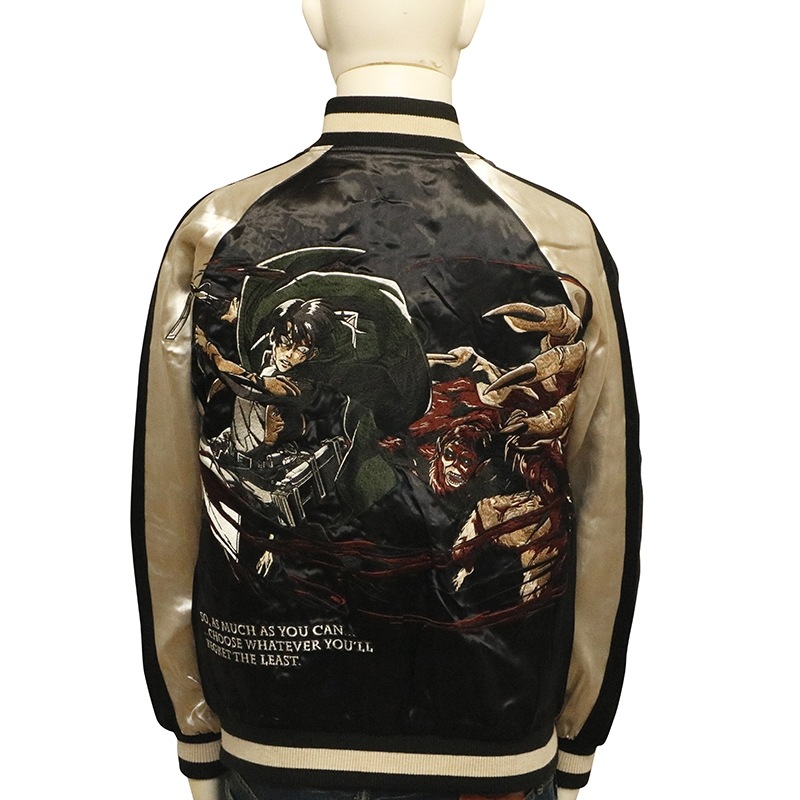 進撃の巨人 Attack on Titan リヴァイ × 獣の巨人 刺繍 リバーシブル