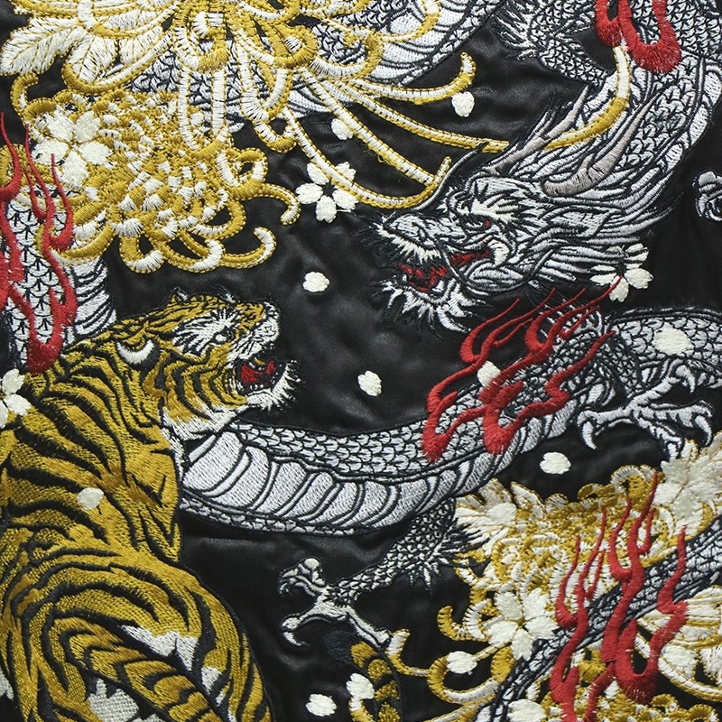 朧 おぼろ 龍虎 柄 刺繍 和柄スカジャン （ 993821 ） 当店別注