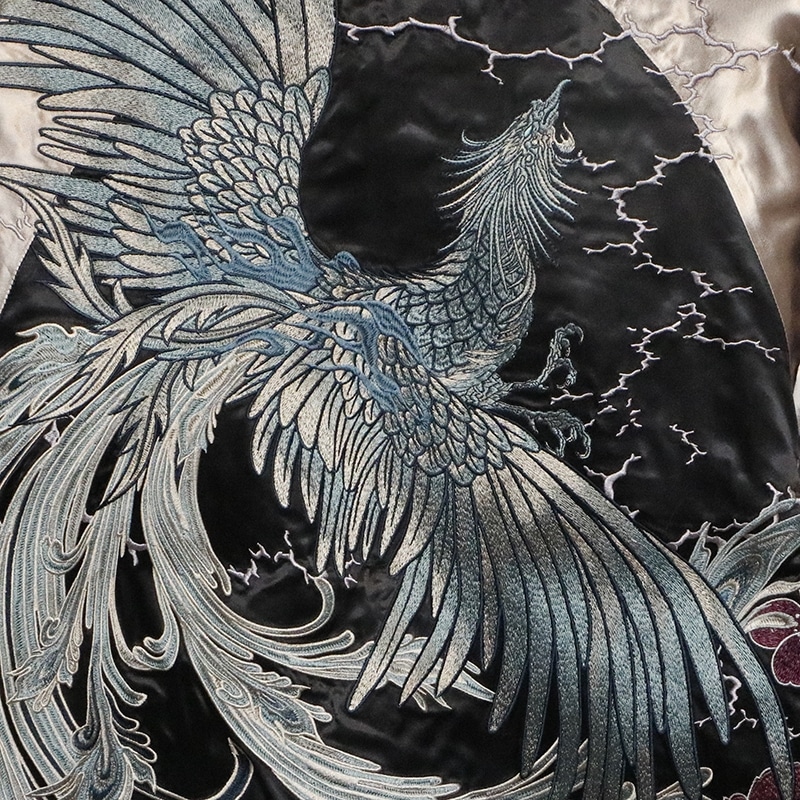 古都古都×絡繰魂 粋 牡丹鳳凰 天翔 柄 刺繍 和柄 リバ－シブル