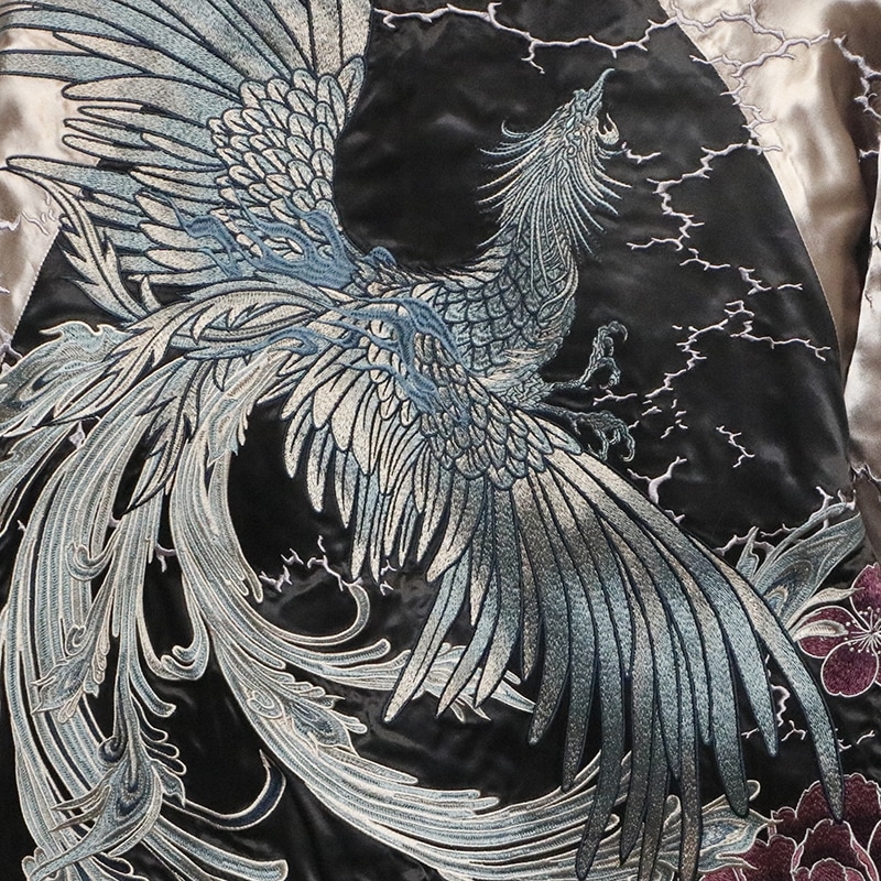 古都古都×絡繰魂 粋 牡丹鳳凰 天翔 柄 刺繍 和柄 リバ－シブル