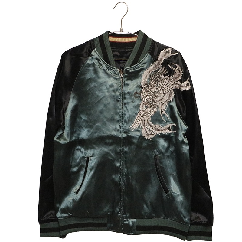 ●中古BackStreetCrawler クローズ木津恭介 虎刺繍スカジャン クローズ×WORST 坊屋春道 木津京介 モデル 鳳凰 × 龍 柄 刺繍