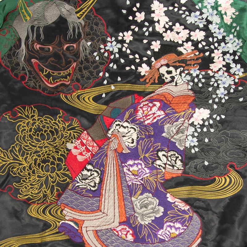 さとり/satori 花魁髑髏刺繍リバ－シブルスカジャン （GSJR-005）