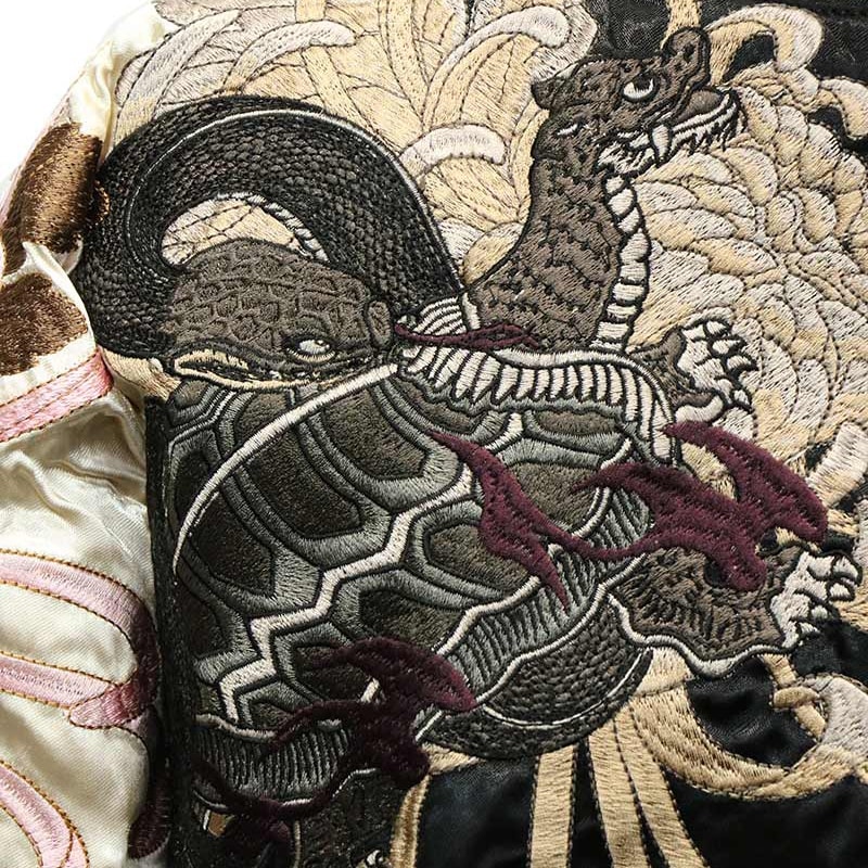 絡繰魂 粋 カラクリダマシイ イキ 四神 柄 刺繍 和柄 スカジャン