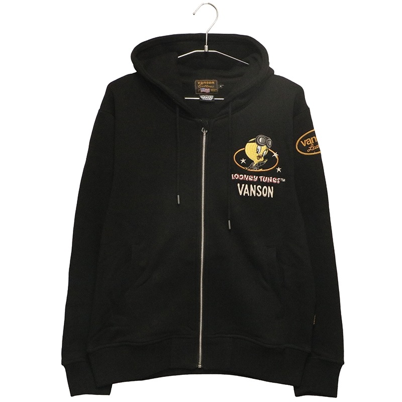 VANSON × LOONEY TUNES トゥイーティー 刺繍 裏毛 F/Z パーカー （ LTV