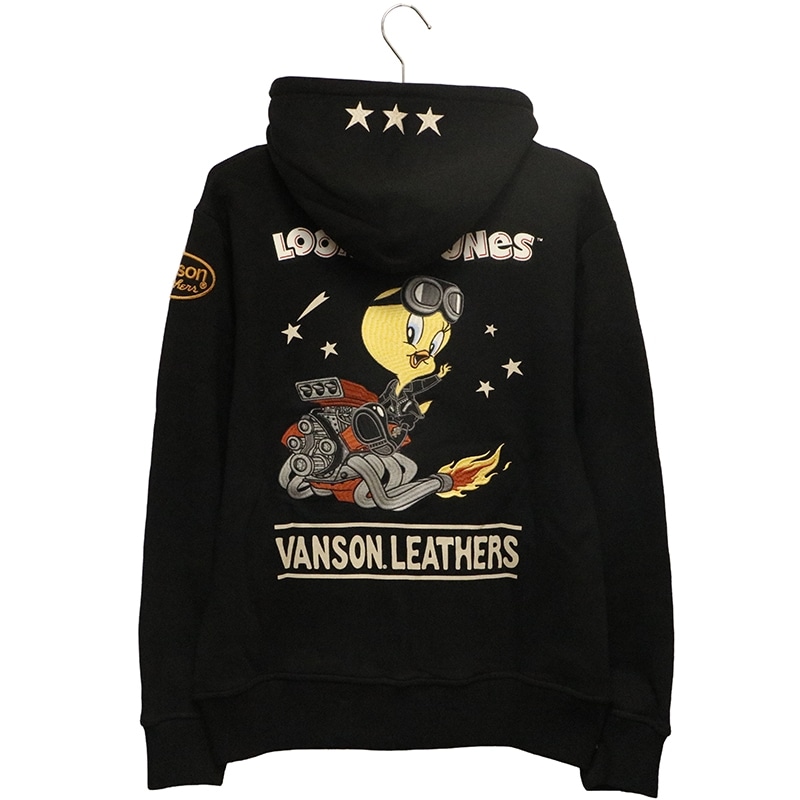 VANSON × LOONEY TUNES トゥイーティー 刺繍 裏毛 F/Z パーカー （ LTV