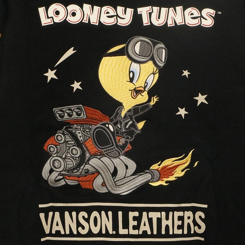 VANSON × LOONEY TUNES トゥイーティー 刺繍 裏毛 F/Z パーカー （ LTV