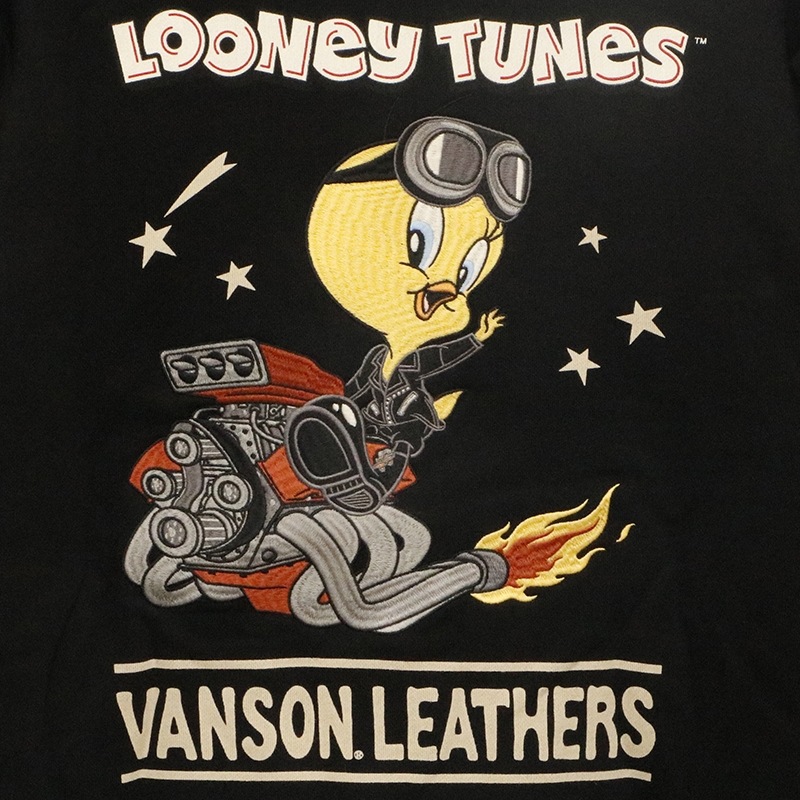VANSON × LOONEY TUNES トゥイーティー 刺繍 裏毛 F/Z パーカー （ LTV