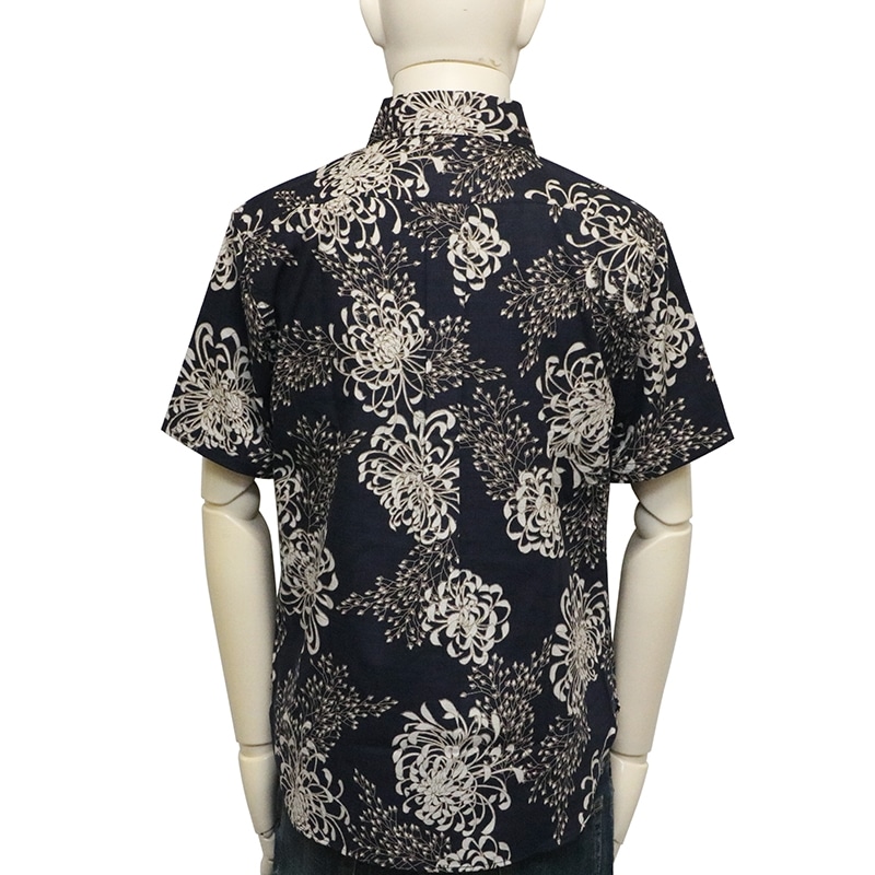 衣櫻 ころもざくら 菊 柄 和柄 半袖 レギュラーカラー シャツ サザン