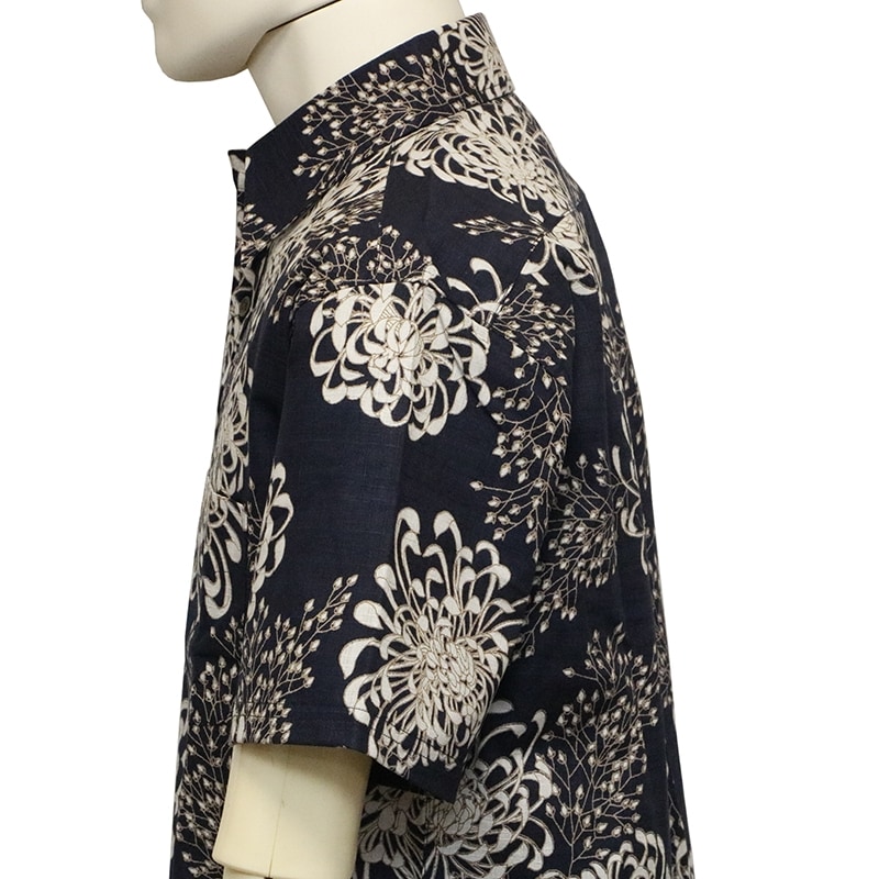 衣櫻 ころもざくら 菊 柄 和柄 半袖 レギュラーカラー シャツ サザン