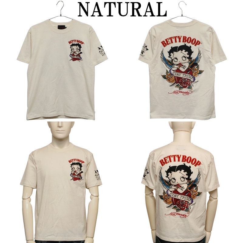 ED HARDY × BETTY BOOP ベティブープ × タトゥー 刺繍 天竺 半袖 T