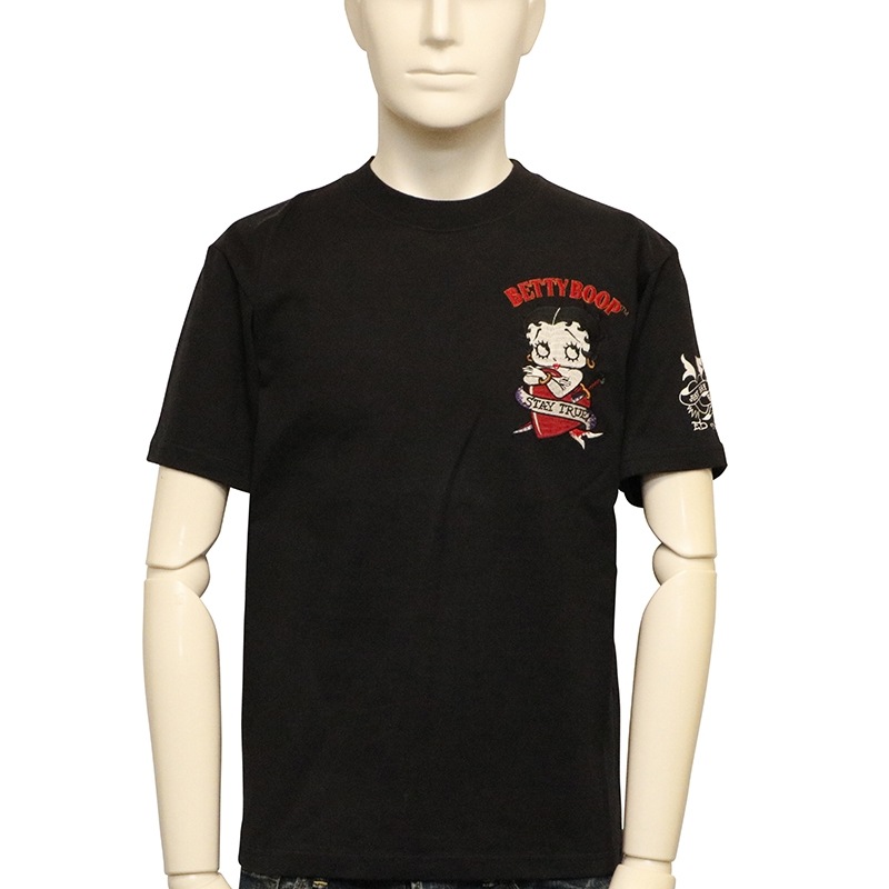 ED HARDY × BETTY BOOP ベティブープ × タトゥー 刺繍 天竺 半袖 T