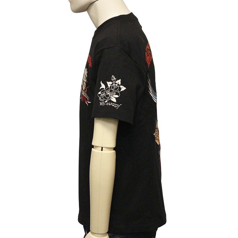 ED HARDY × BETTY BOOP ベティブープ × タトゥー 刺繍 天竺 半袖 T